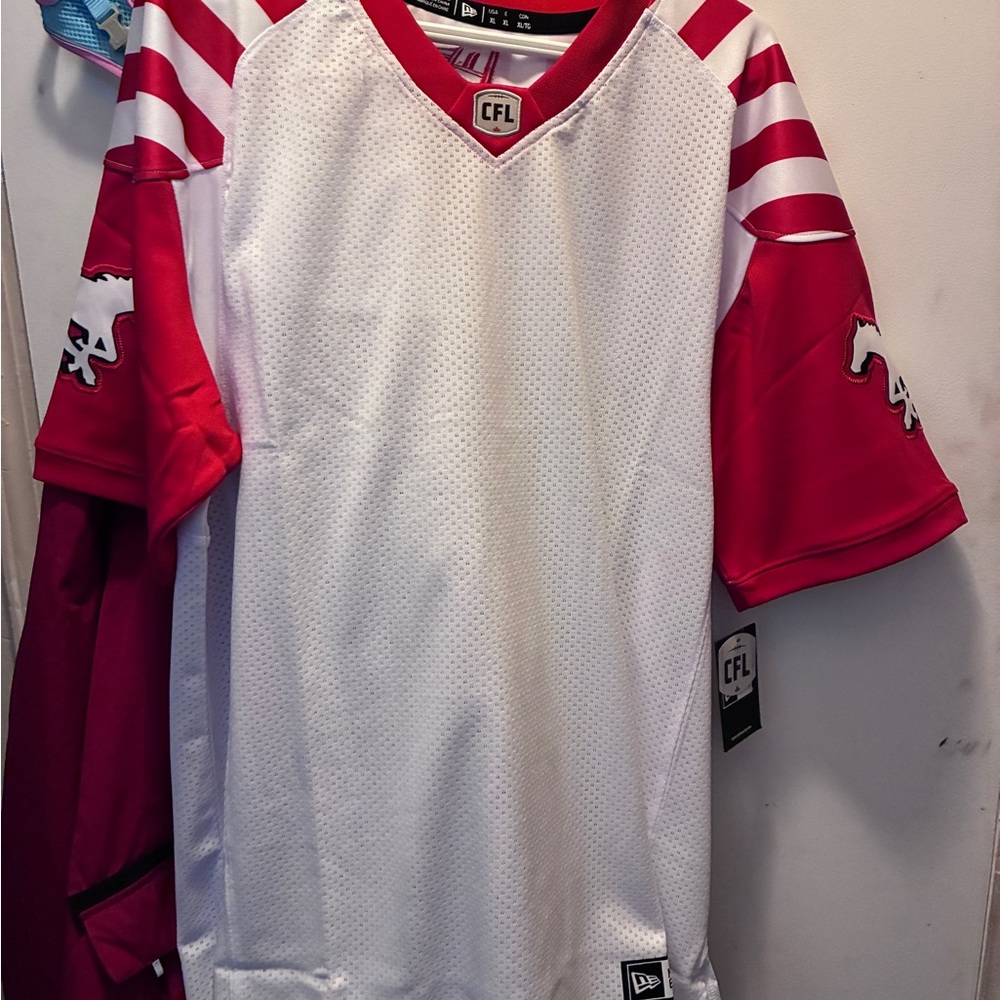 New Era Red and White Men's Jersey
